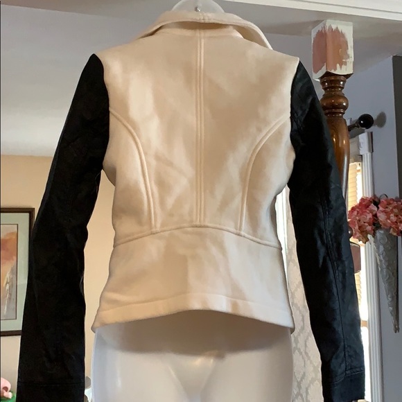 Aeropostale wool faux leather coat - Picture 3 of 6